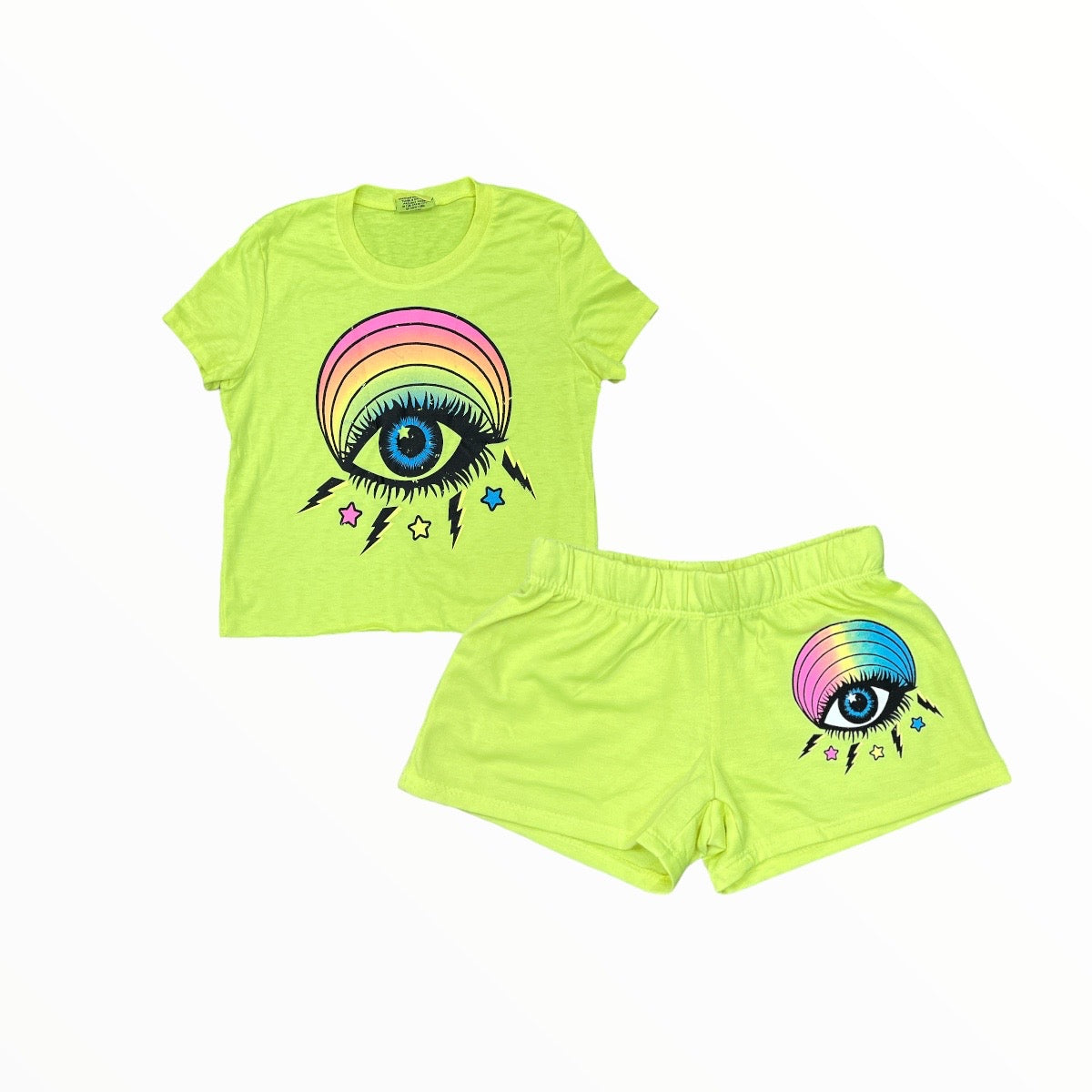FIREHOUSE T-SHIRT - NEON YELLOW/EVIL EYE
