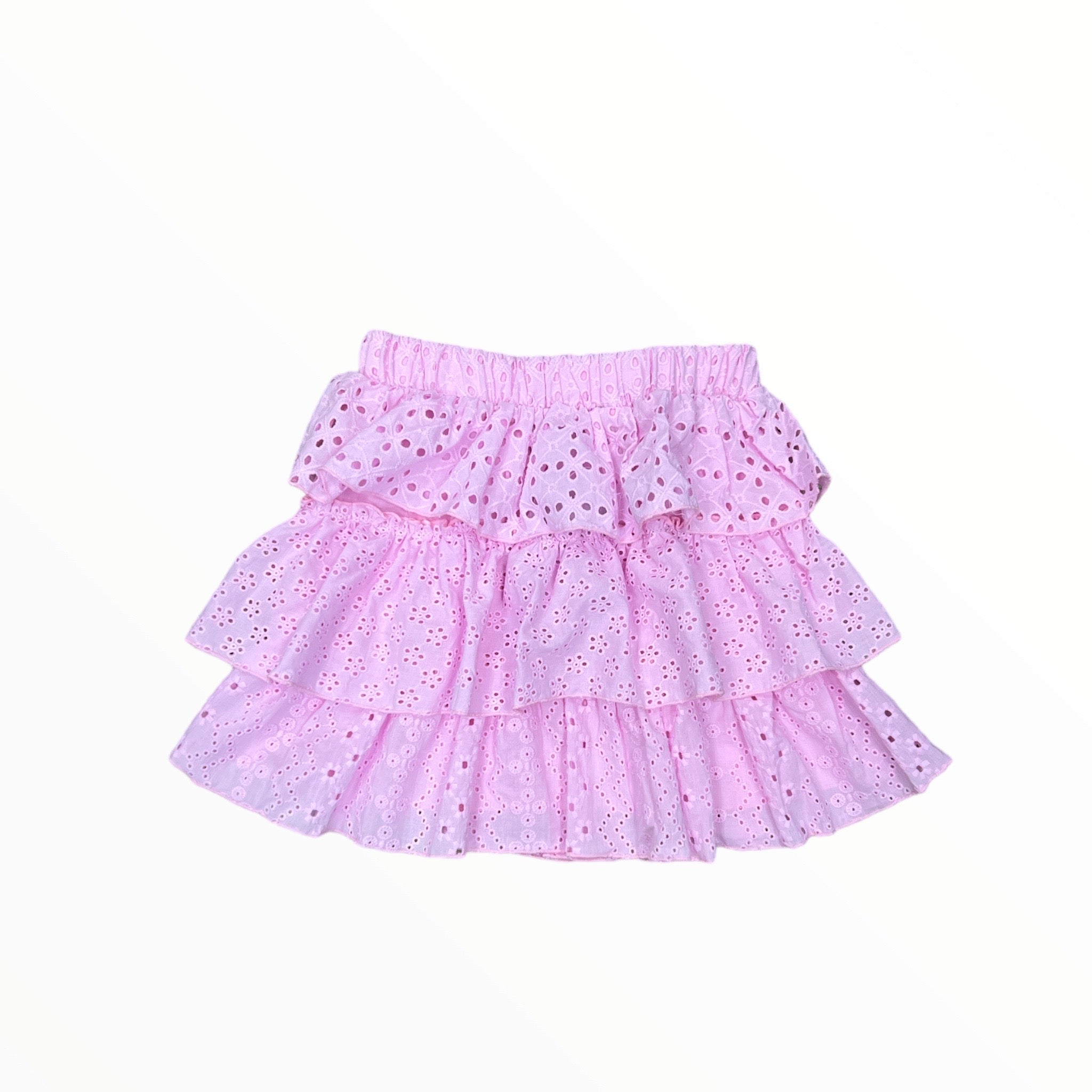 FLOWERS BY ZOE CROCHET TANK AND SKIRT SET - PASTEL PINK