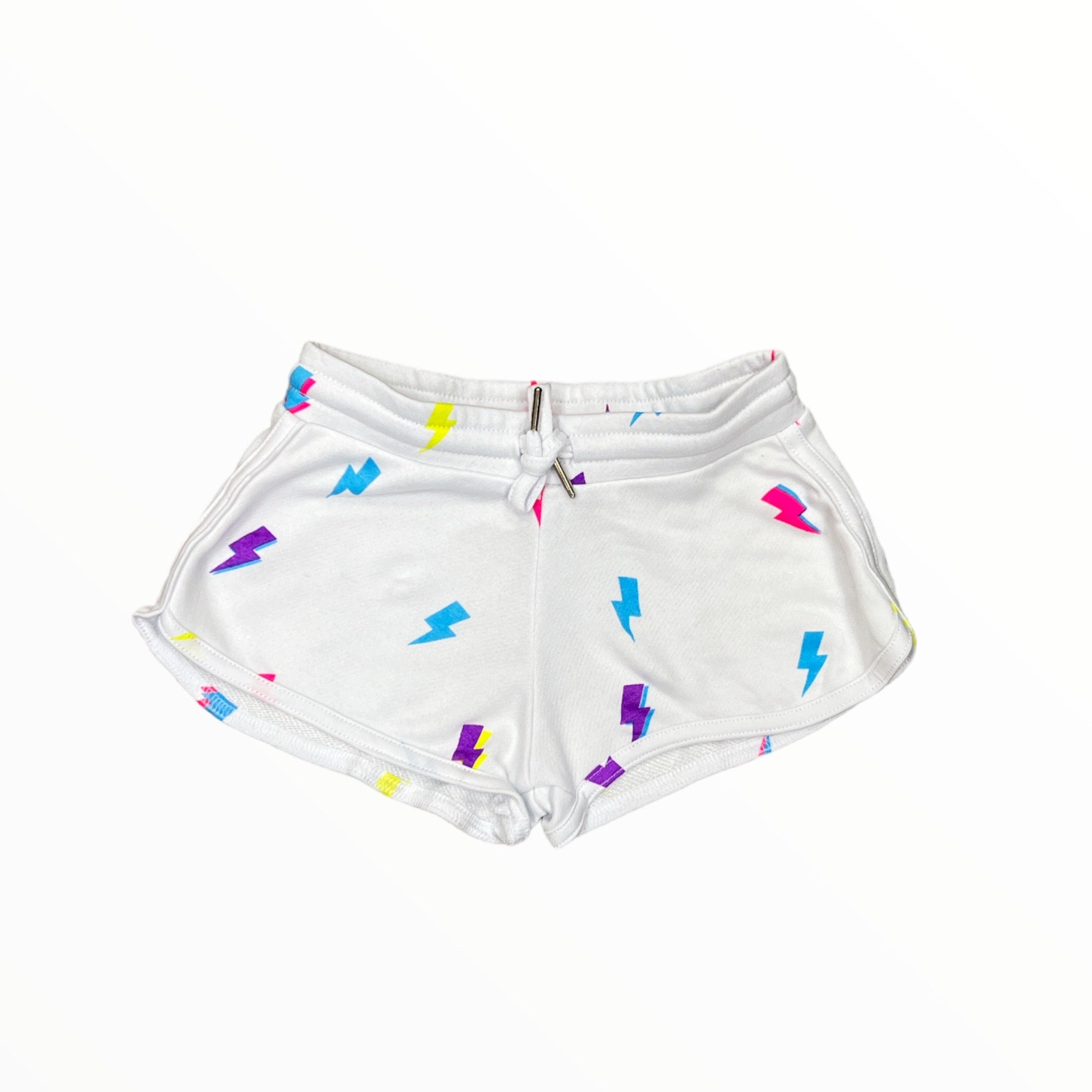 FLOWERS BY ZOE GYM SHORT - WHITE/NEON BOLT