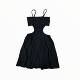FLOWERS BY ZOE EYELET OPEN DRESS - BLACK