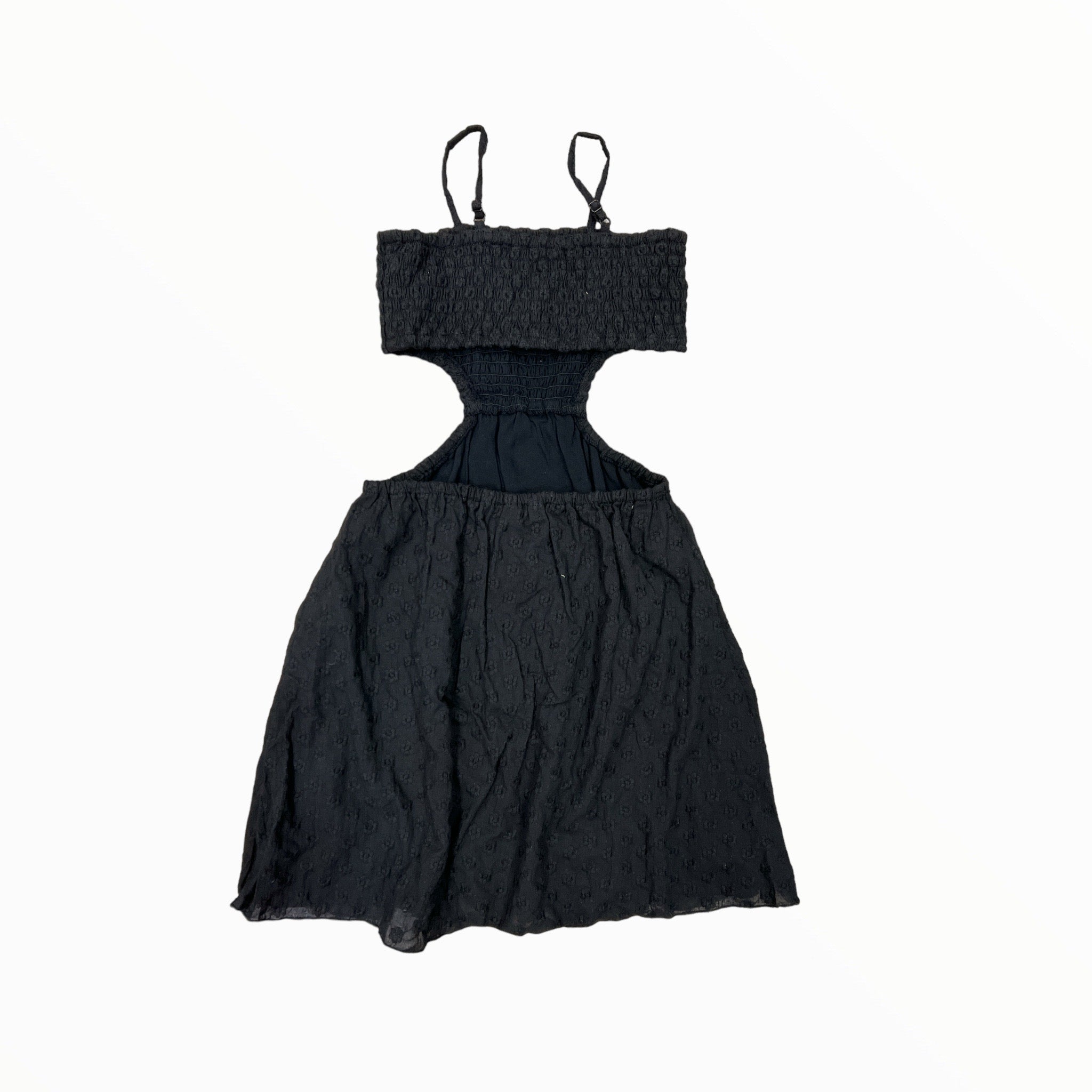 FLOWERS BY ZOE EYELET OPEN DRESS - BLACK