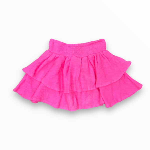 FLOWERS BY ZOE GAUZE SKIRT - NEON PINK