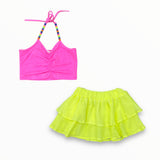 FLOWERS BY ZOE GAUZE SKIRT - NEON YELLOW