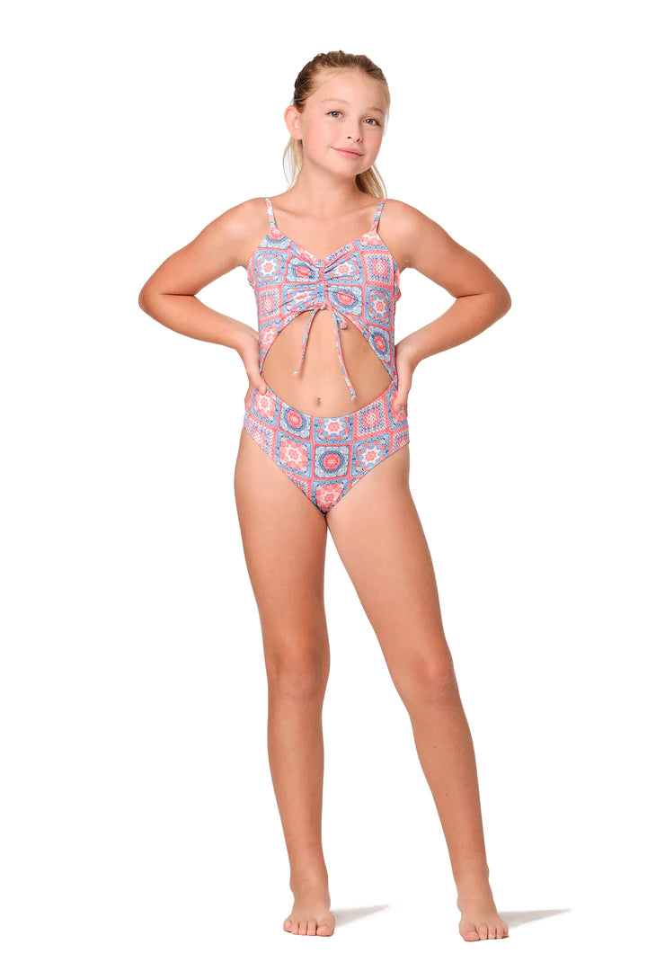 SUBMARINE SWIM PEEK A BOO 1 PIECE - CROCHET/BLUE