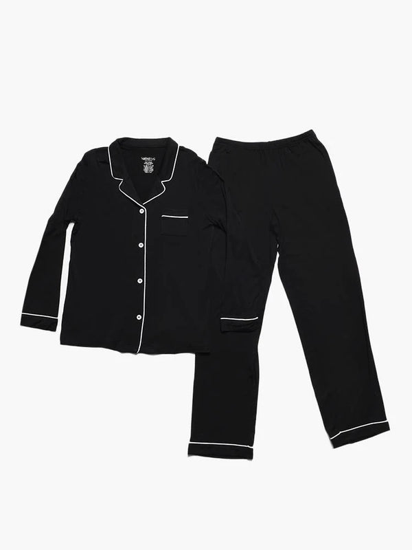 KATIE J MAIA PANT LOUNGE SET - BLACK/WHITE TRIM
