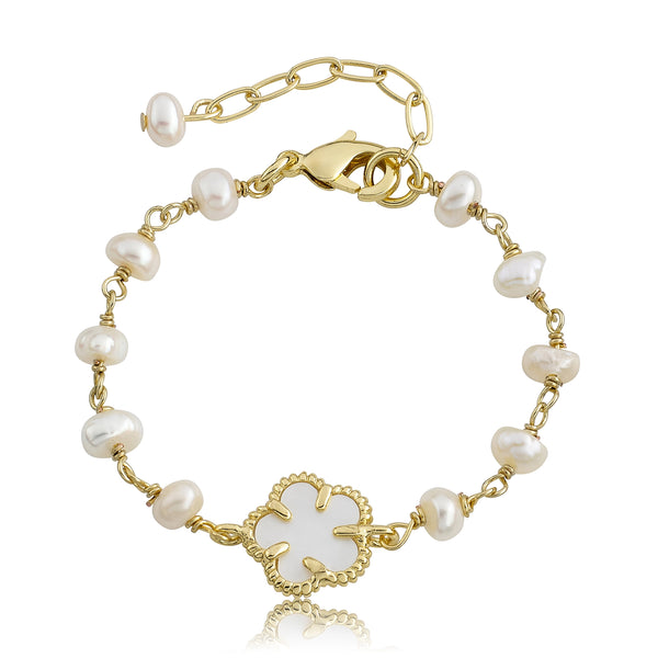 Gold Plated Pearl Bracelet