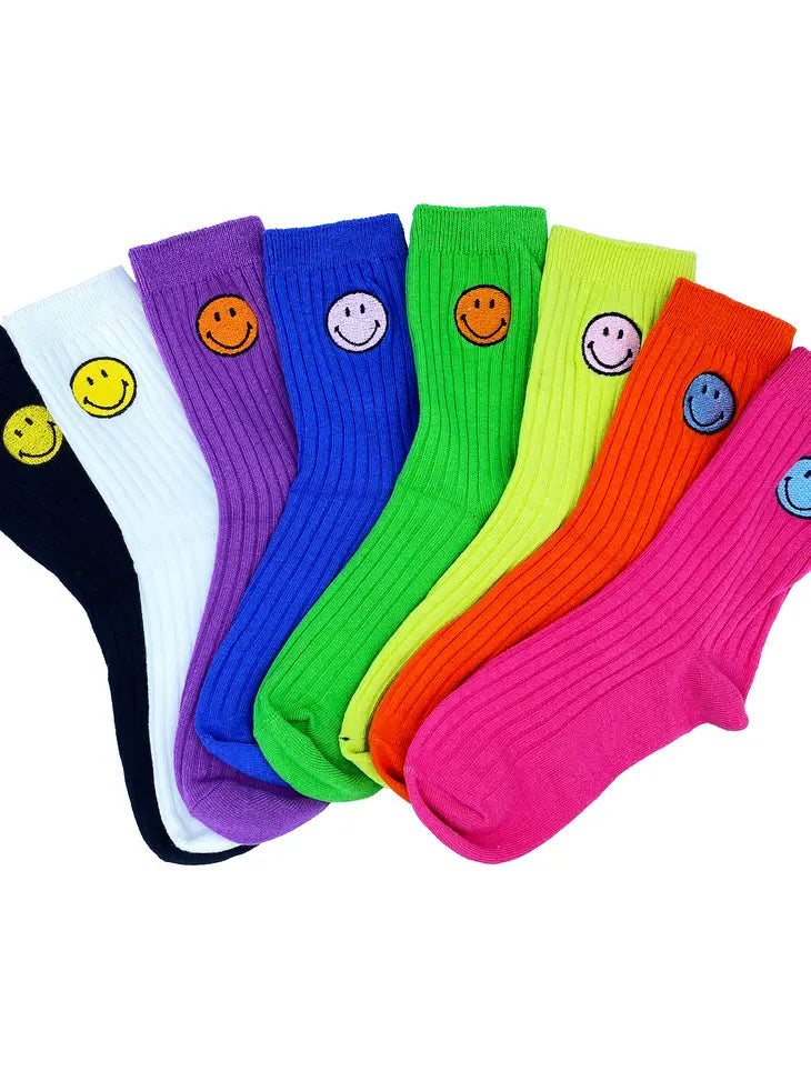 MALIBU SUGAR SMILEY FACE TUBE SOCKS