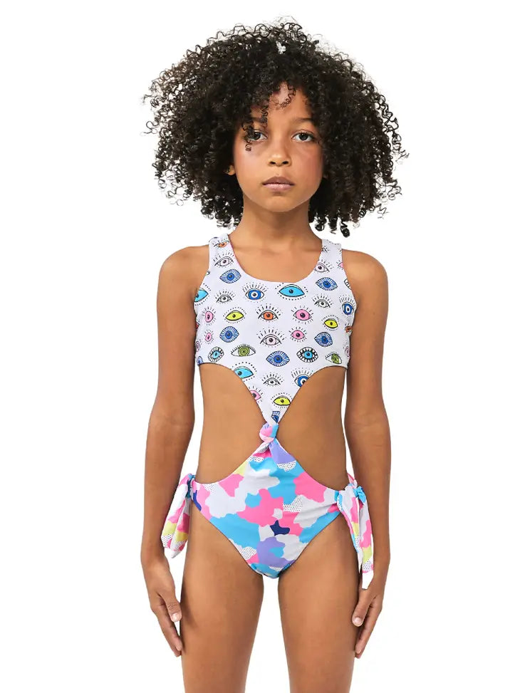 TOO COOL BEACHWEAR 1PC SWIMSUIT- EVIL EYE