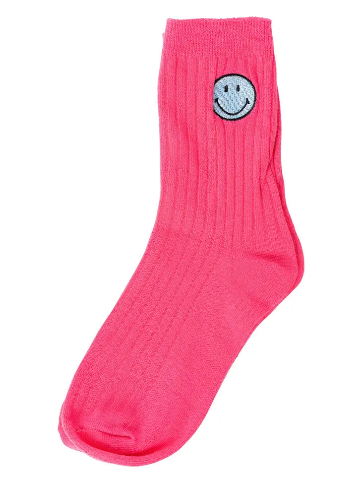 MALIBU SUGAR SMILEY FACE TUBE SOCKS
