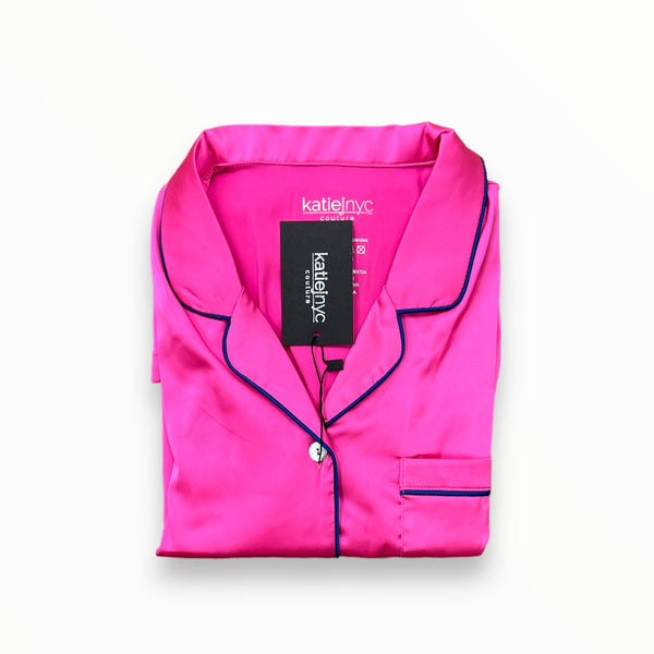 KATIE J OLIVIA SHORTS LOUNGE SET - HOT PINK/COBALT