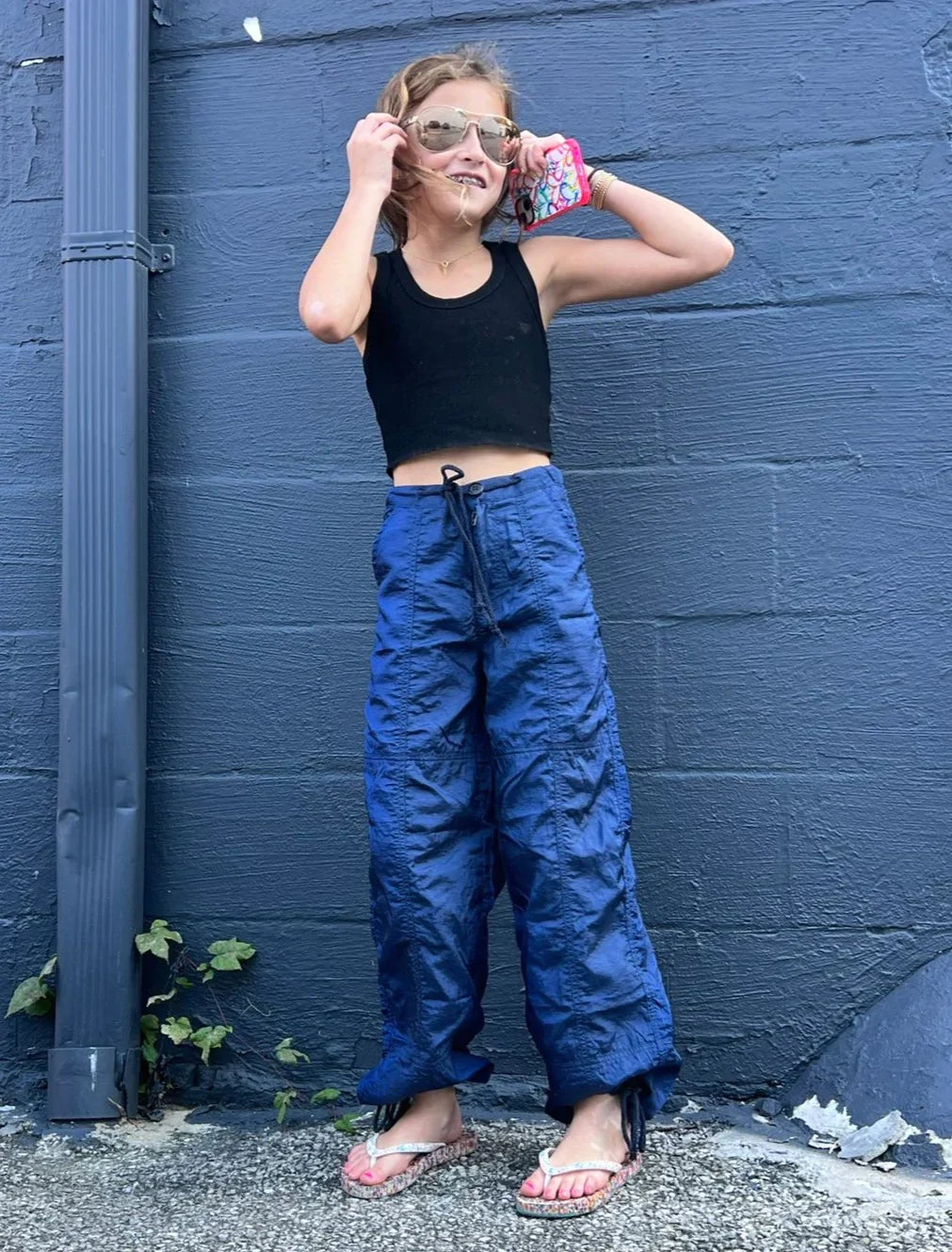 KATIE J. GWEN PARACHUTE PANT - NAVY