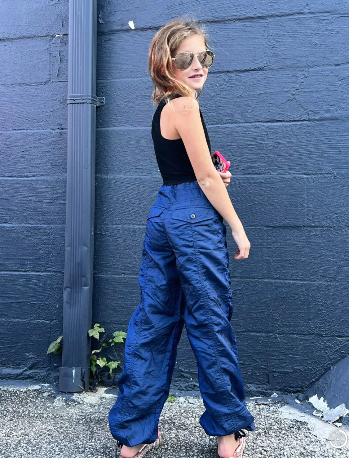 KATIE J. GWEN PARACHUTE PANT - NAVY
