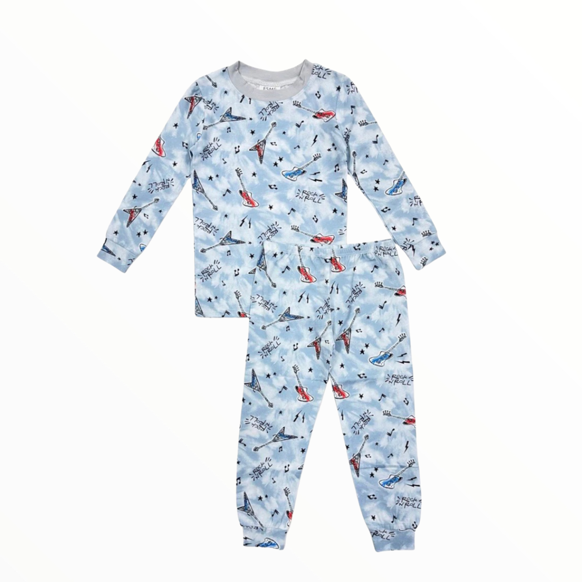 ESME BOYS LONG SLEEVE CREW PAJAMA - ROCK & ROLL