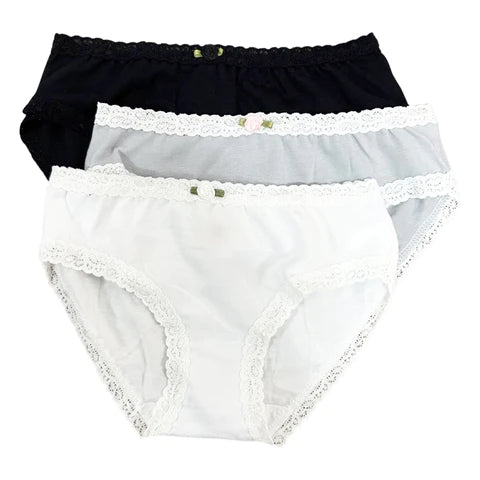 ESME 3 PACK PANTIES - BLK/GREY/WHT