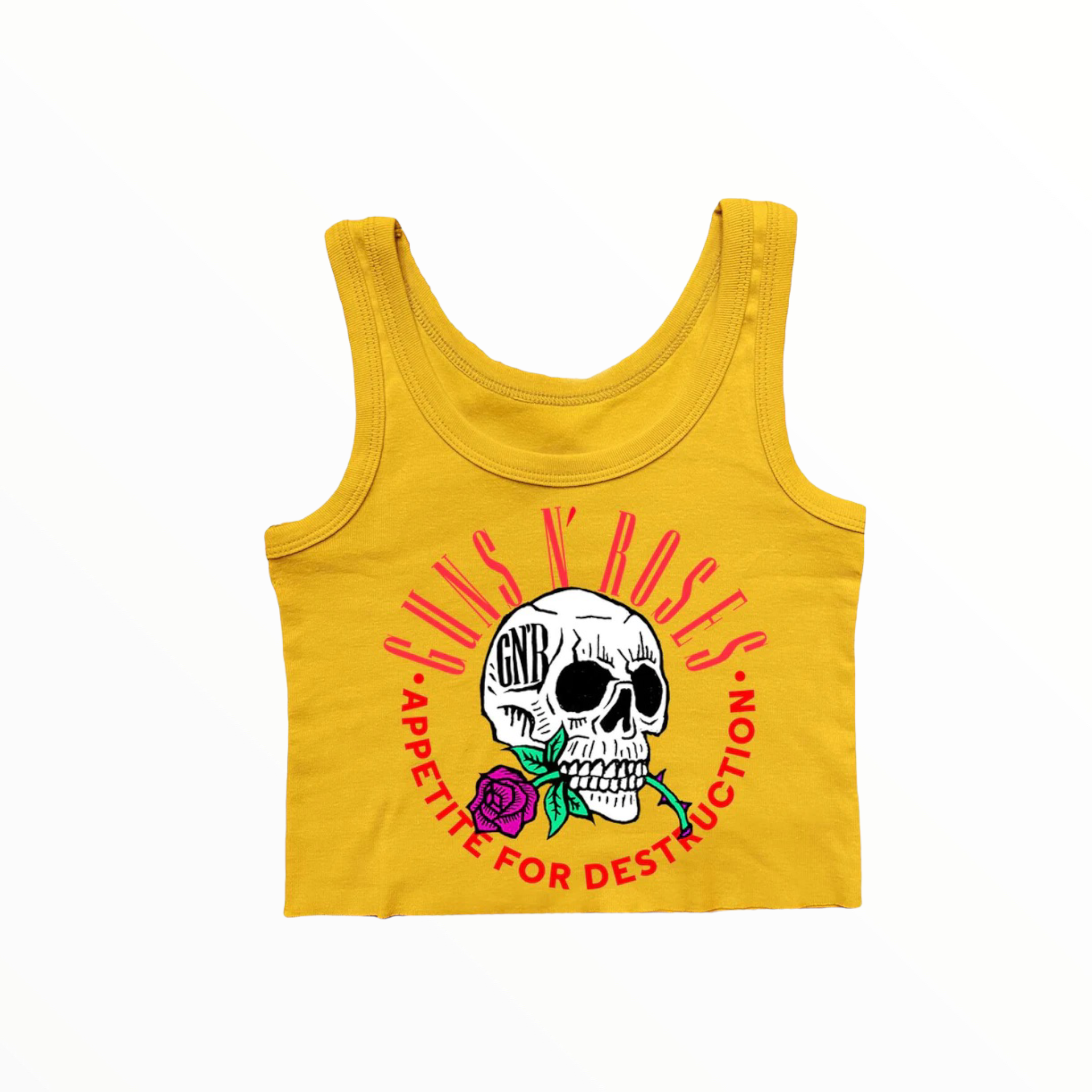 ROWDY SPROUT NOT-QUITE CROP TANK- SUNRISE/ GUNS N'S ROSES