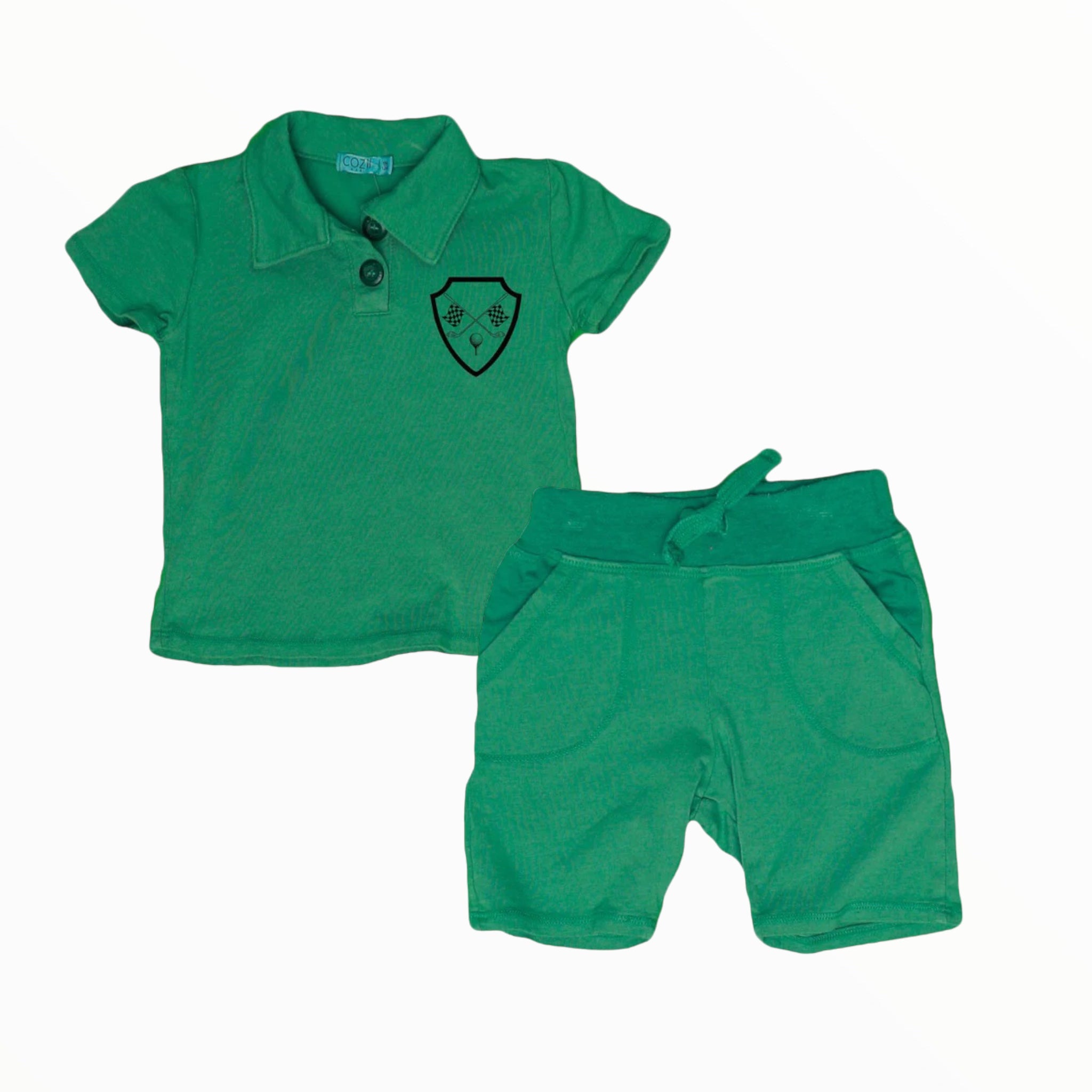 COZII S/S POLO AND SHORTS SET - CLOVER
