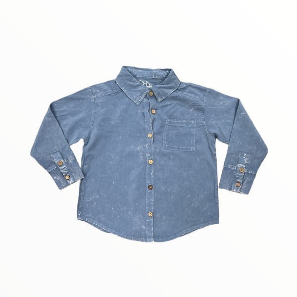 CHASER BOYS LONG SLEEVE BUTTON DOWN SHIRT- CHAMBRAY BLUE