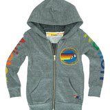 AVIATOR NATION KID'S AVIATOR NATION ZIP HOODIE - HEATHER GREY