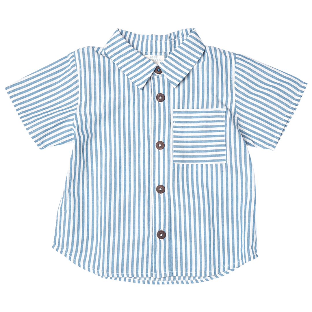 PINK CHICKEN BOYS JACK SHIRT - NAVY STRIPE